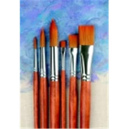 Sax Sax Copper Acrylic Long Wood Handle Paint Brush Set 6 402425